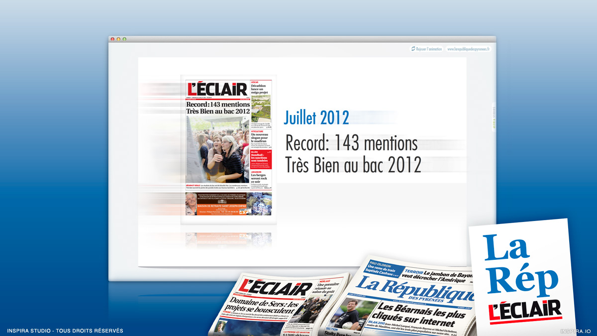 Création carte de voeux virtuelle 2013 pour le groupe Pyrénées Presse (La République des Pyrénées et le journal L'éclair).