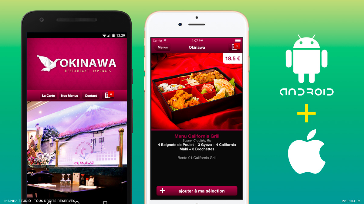 Application mobile iOS et Android du Restaurant Okinawa (Cestas)